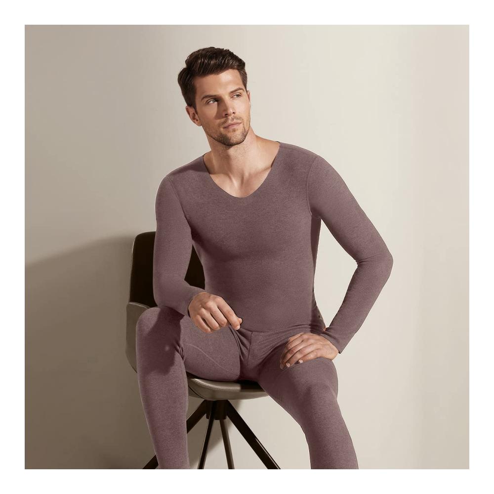 Herren Thermo-Unterwäsche-Set - Ultraweiche Basisschicht für Kaltes Wetter - Tops & Leggings in Braun