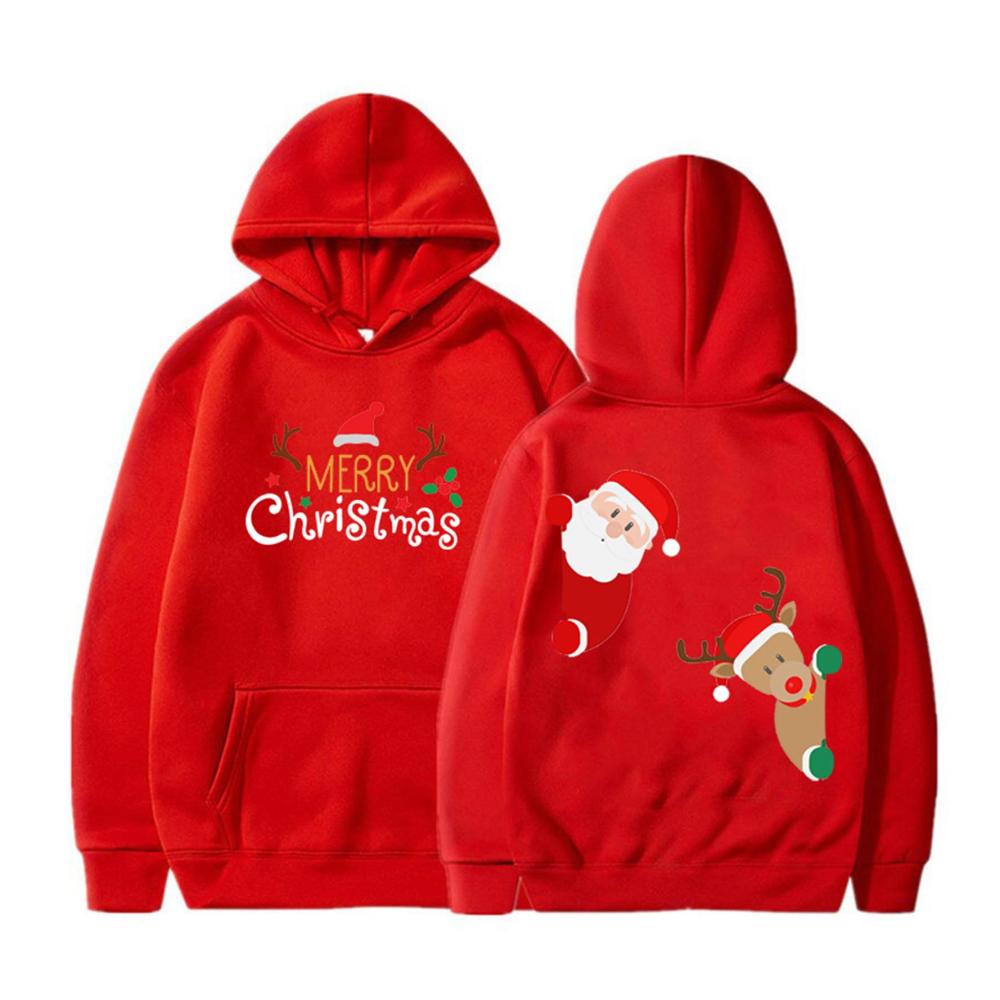 Merry Christmas Pullover Festive Hooded Sweaters with Christmas Graphics