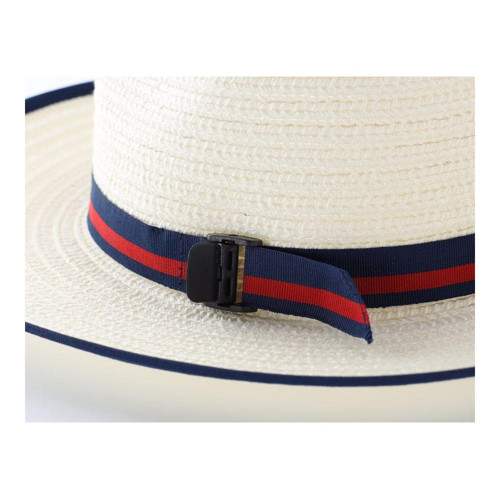 Sommer-Sonnenschutz Fedora & Trilby Kinder Jungen Strohhut Faltbare breite Krempe Größe M Weiß