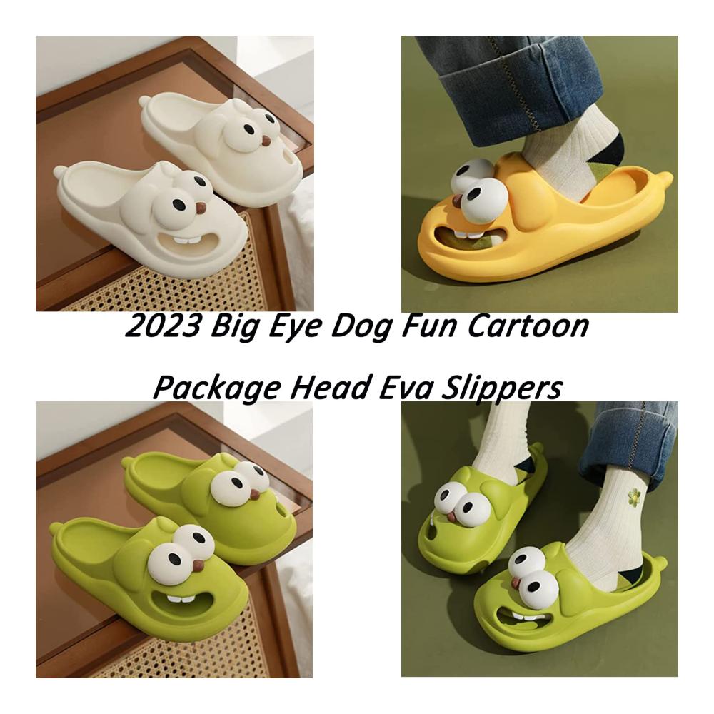 Big Eye Dog Cartoon Eva Hausschuhe 2023 | Bequeme rutschfeste Flats für den Sommerstrand
