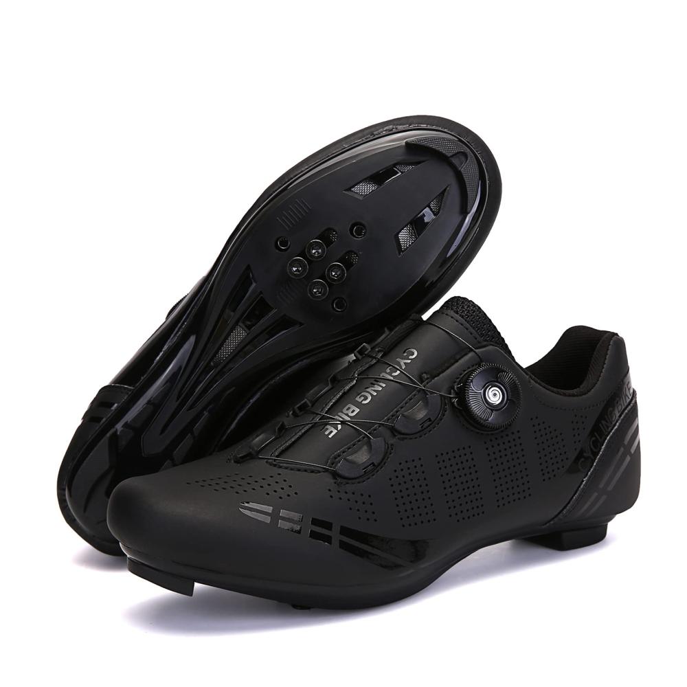 SPD Radsportschuhe für Männer und Frauen | Fahrradschuhe mit drehbarer Schuhschnalle | Atmungsaktive Schuhplatte | Kompatibel mit SPD-Indoor-Fahrradschuhen