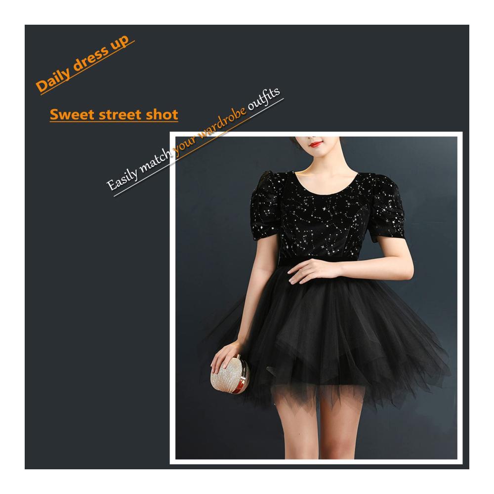 Tüll Petticoat Damen Rockabilly Unterröcke MeOkey 50er 80er Kurzer Ballett Tanzrock