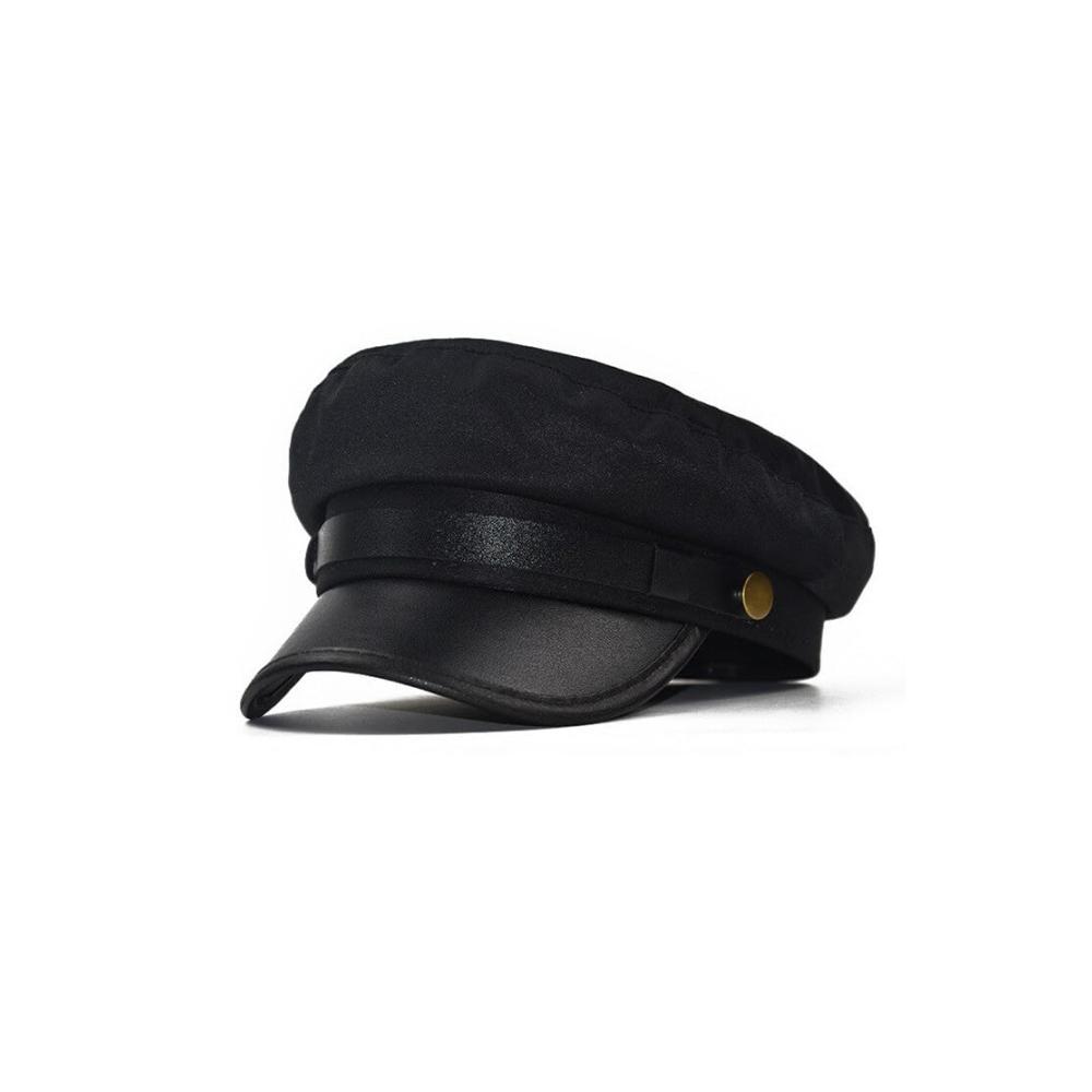 Schwarzer Vintage Newsboy Cap – Stilvolle Baskenmütze für Taxi Fahrer Kostüme mit Peaked Beret Design und Kapitän Sailor Charme