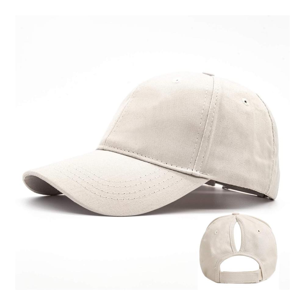 Sommer Baseball Cap für Damen mit Zopf-Öffnung | Hochwertige Baumwolle | Sonnenschutz Hip-Hop Cap für Pferdeschwanz | Ruyosn Basecap