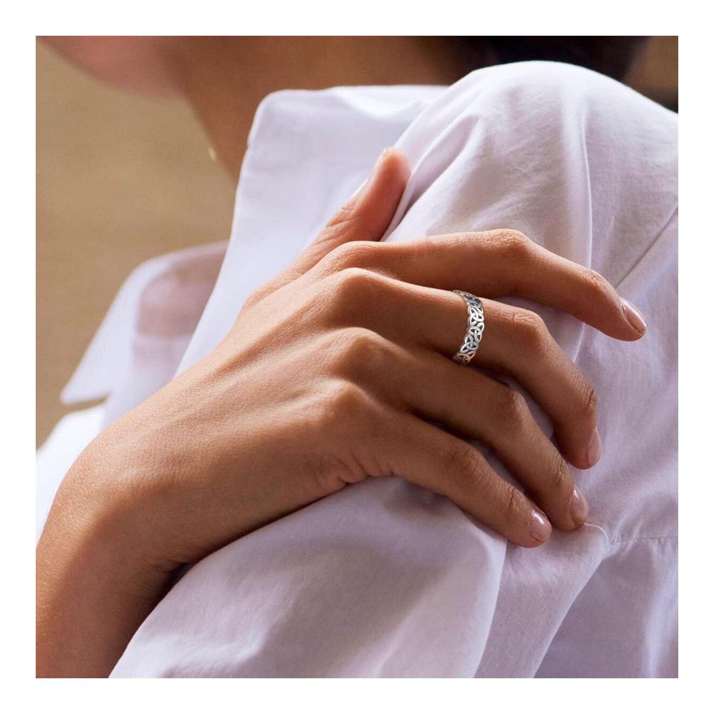 925 Sterling Silber Ring Damen - Keltischer Knoten Triquetra/Olivenblätter Zweig - Geschlossener Ringe Schmuck - Geburtstag Valentinstag Geschenk - Wählbare Größe 47 MM bis 67 MM