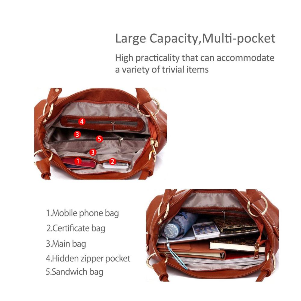 Damen Schultertasche aus weichem Leder - Großes Fassungsvermögen modische Hobo-Tasche mit Quaste - Schwarze Umhängetasche für stilbewusste Frauen