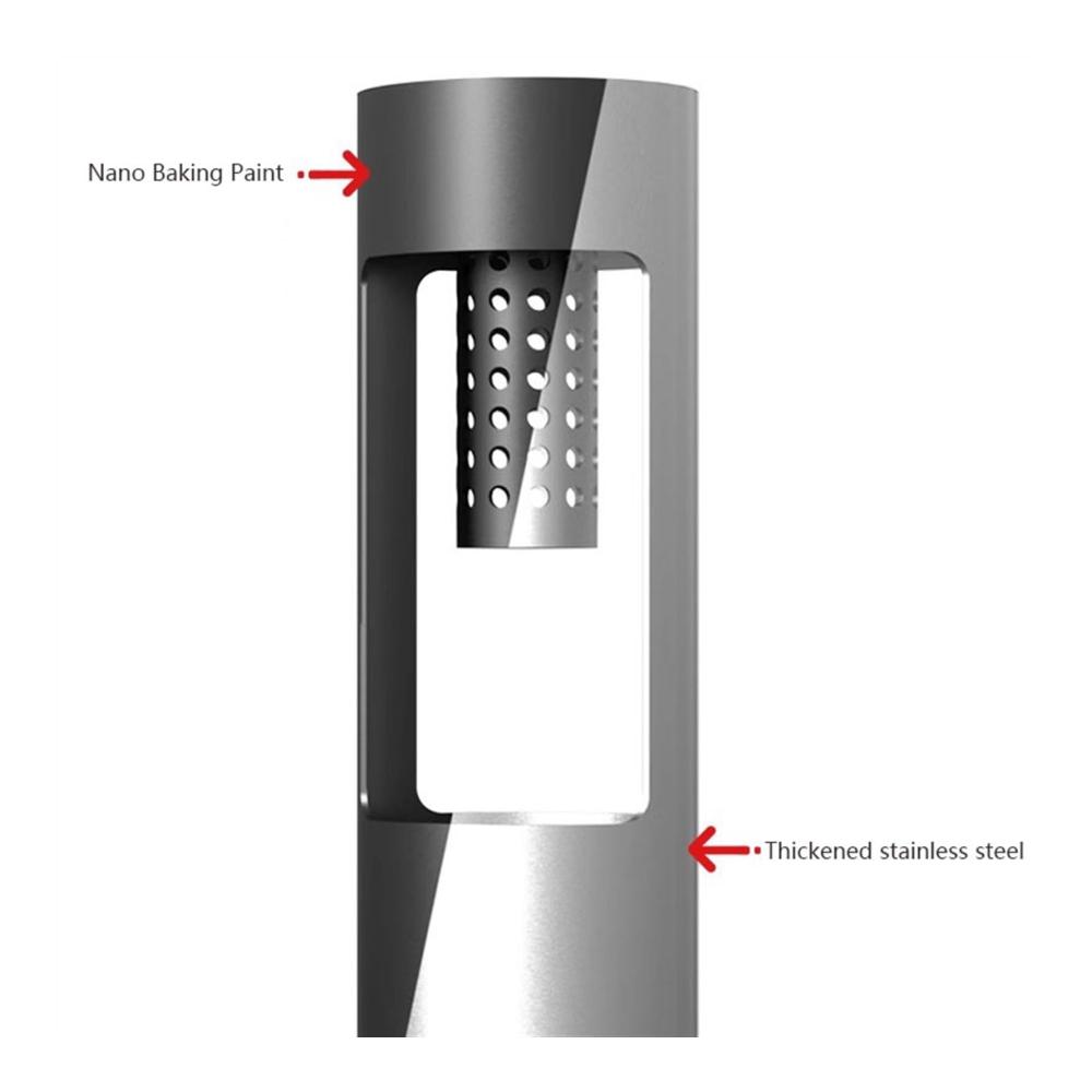 Edelstahl Standaschenbecher für draußen – Vertikaler Zigarettenbehälter mit Sammel-Mülleimer – Outdoor-Stehaschenbecher aus robustem Edelstahl (Color B1