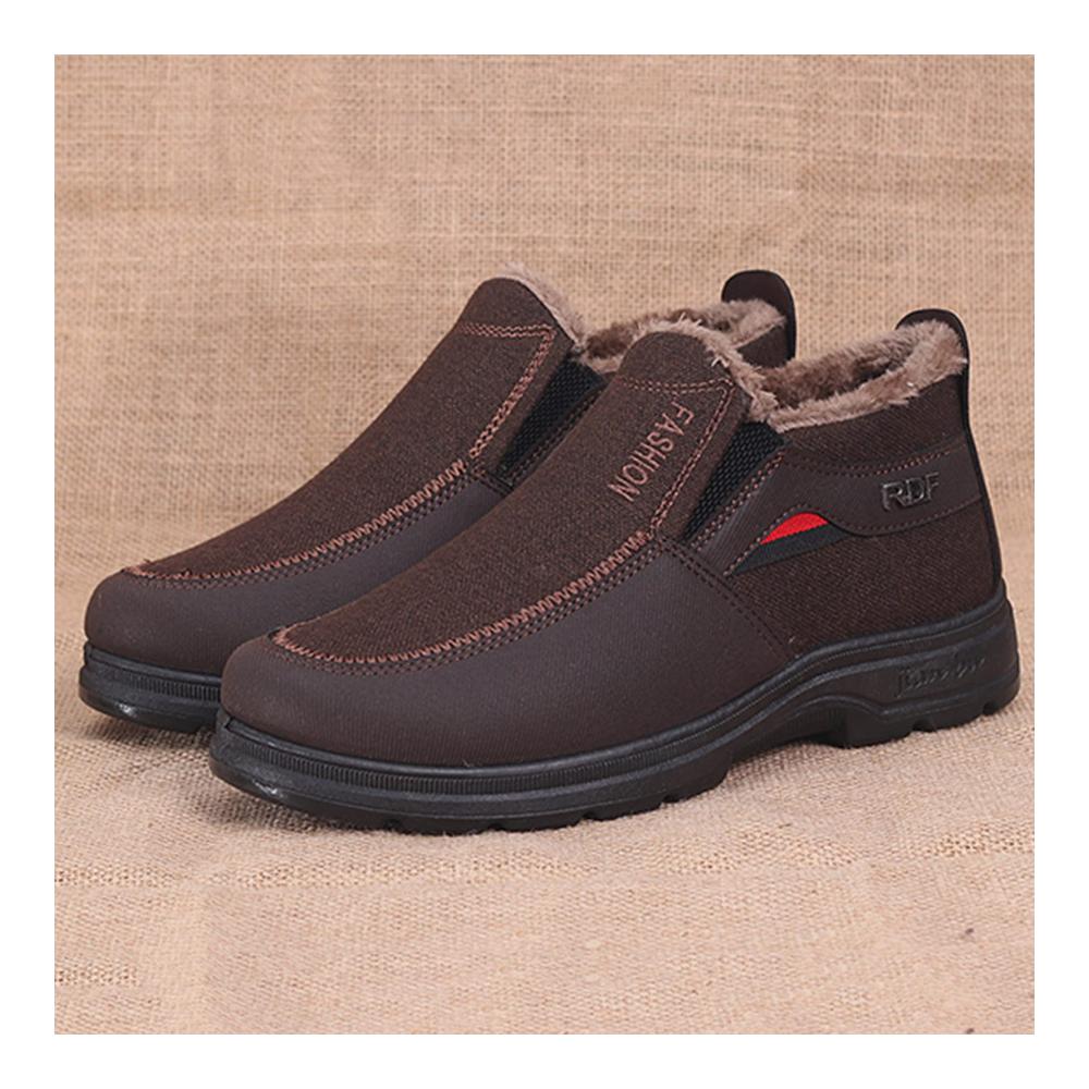 Boxschuhe 2024 Herren Schneestiefel für den Winter mit Runder Zehe Dicker Sohle Schlupf-Design und Atmungsaktivität - Modisch Warm und Bequem