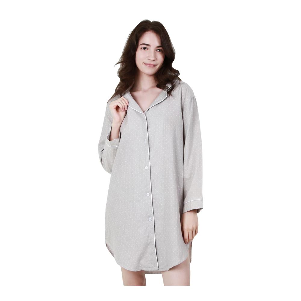 Damen Pyjama-Set Le Tyerisa 100% Baumwolle Zweiteiliger Schlafanzug mit Knöpfen 3/4 Ärmel Langes Shirt und Hose Hausanzug für Damen