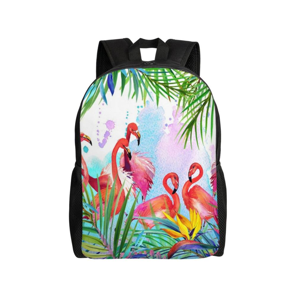 Schulranzen Rucksack Flamingo-Motiv 15 Zoll Laptop-Rucksack für Männer und Frauen – Stilvolle langlebige Schultasche für Jungen und Mädchen