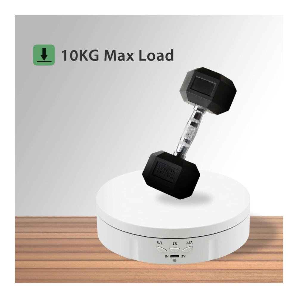 Elektrischer Schmuckständer Drehteller - 360 Grad Displayständer Automatisch Drehplattform (10KG Tragkraft 14.5cm Weiß