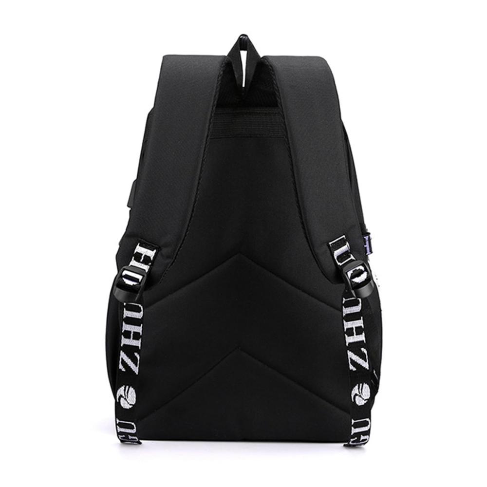 Kinderrucksack 432 cm mit USB-Ladeanschluss und Anime-Laptoptasche - Perfekter Schulrucksack für Mädchen und Jungen in Schwarz