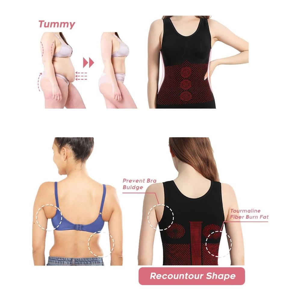 Formendes Bodys Zweiteiliges Set mit Ferninfrarot-Spender und Tourmalin-Technologie - IONsWear Shapewear für effektive Körperformung