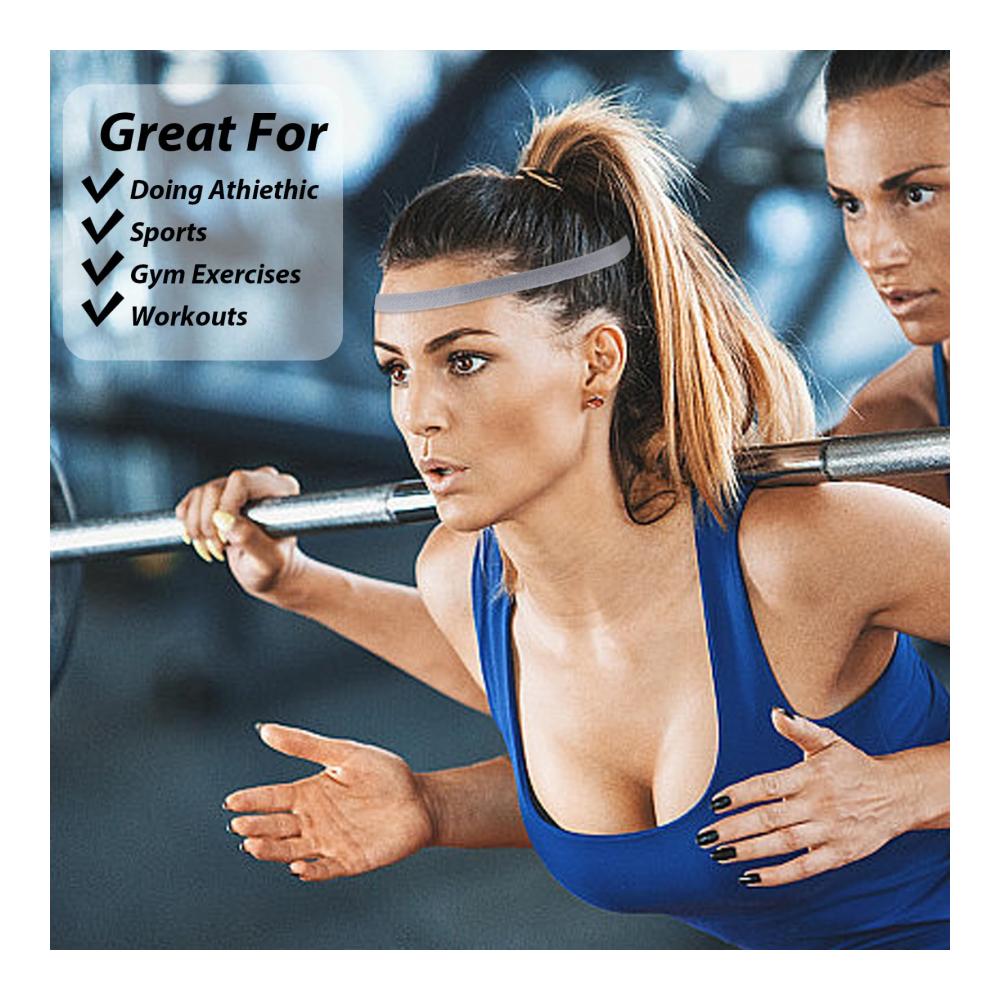 Silikon-gefütterte Sport-Stirnbänder für Erwachsene (8 Stück) - Rutschfeste Yoga-Stirnbänder für Golf Fitnessstudio Camping Laufen und Tennis