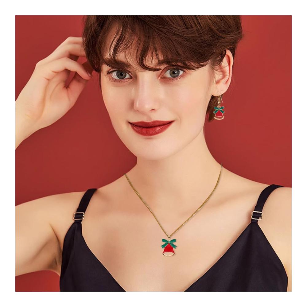 Festliche Schmuck-Sets Weihnachtsbaum Weihnachtsmann & Elch – Damen Ohrstecker Armband Ringe für das perfekte Weihnachten Geschenk