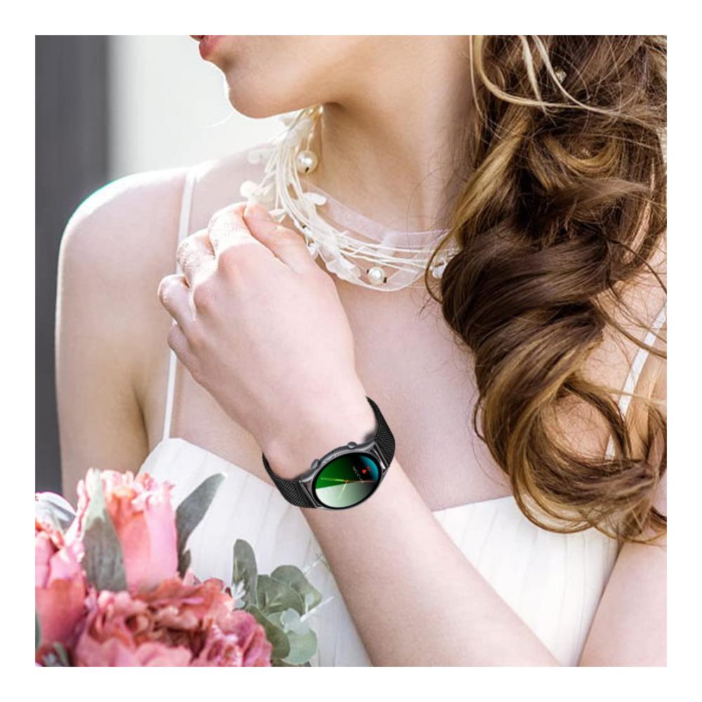 Uhrenarmband für Amazfit GTR 3 Pro/GTR 3 - 22mm Edelstahl Magnetisches Ersatzarmband (Schwarz