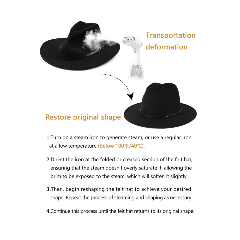Fedora & Trilby Zylioo XS-XXL Hochwertiger Filzhut für Herren und Damen mit Breiter Krempe Gürtelschnalle Ideal für den Winter
