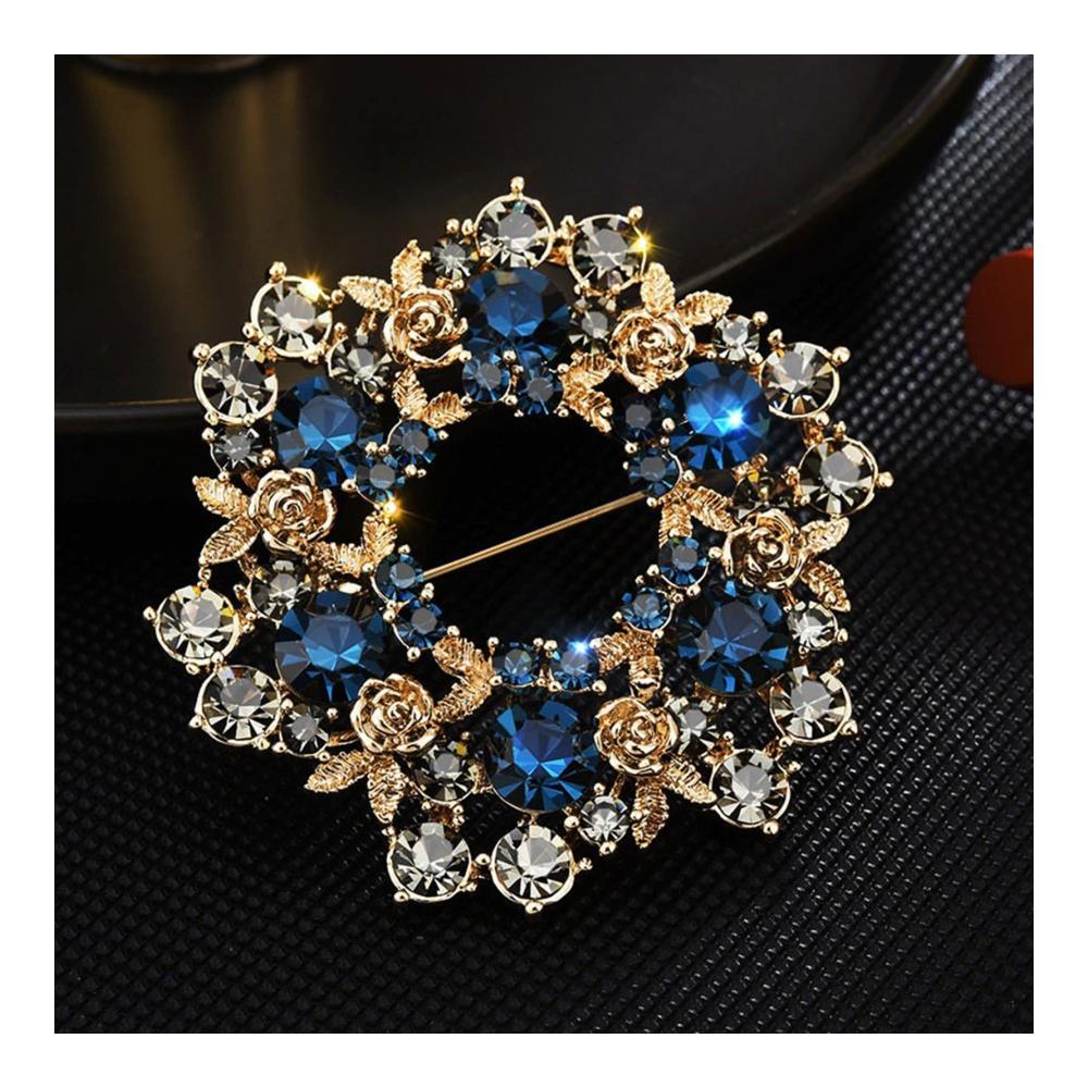 Broschen & Anstecknadeln Vintage Kristall Kranz Pin für Mode-Anzüge Luxus Mantel-Accessoire mit Krone-Brook-Dekoration