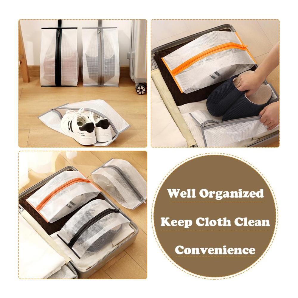Natürlich wie wäre es mit diesem
Schuhtaschen Set 4 Wasserdichte Schuhbeutel mit Reißverschluss und Multifunktionalem Design - Organizer für Urlaub und Zuhause in 4 Transluzenten Farben (44 * 22 cm