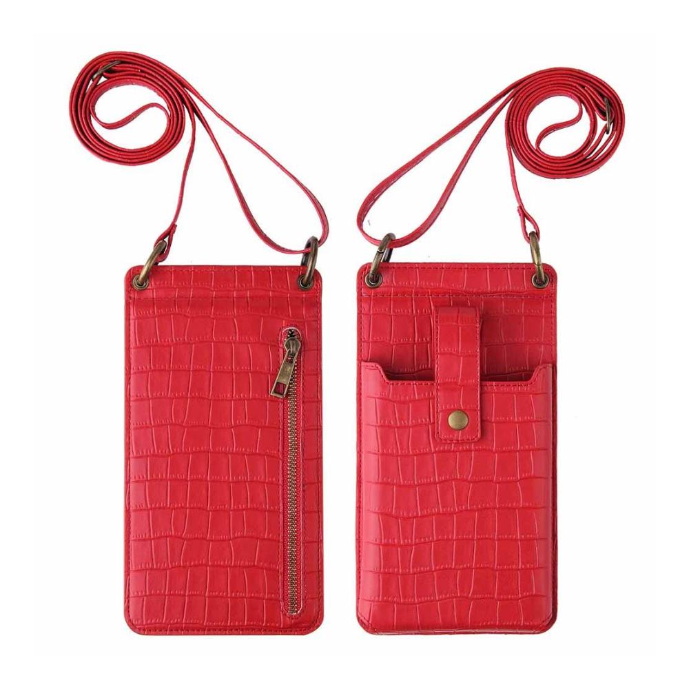 Crocodile Pattern Crossbody Bag for Women – Stylish Faux Leather Mini Messenger with Credit Card Slots for Small Cell Phones