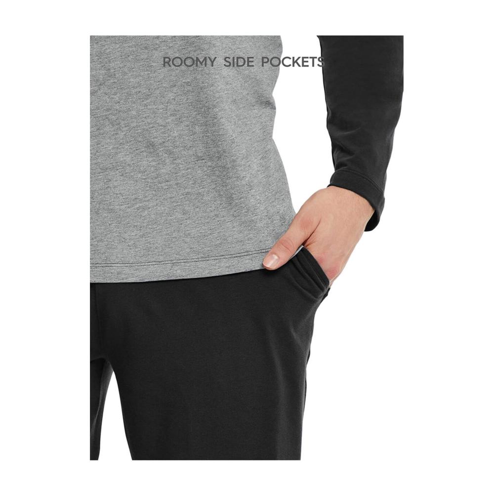 Herren-Pyjama-Set aus Modal mit langärmeligem Oberteil und Hose – Bequeme Nachtwäsche mit Taschen