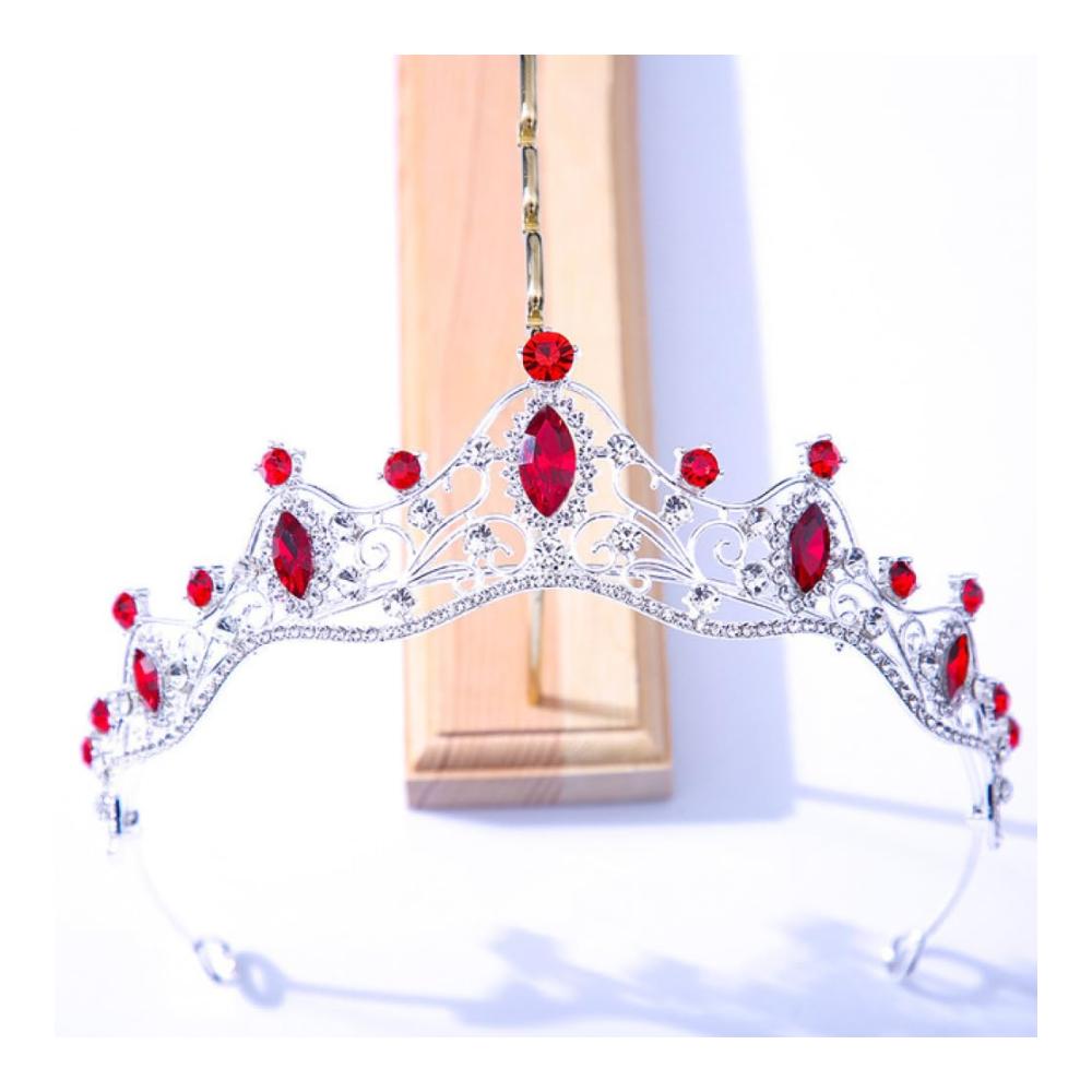 Trendige Kristall-Tiara-Kronen Bunte Diademe für Braut Königin Prinzessin – Hochzeit Haarschmuck barocke Eleganz! Damen-Haarschmuck für Festzug