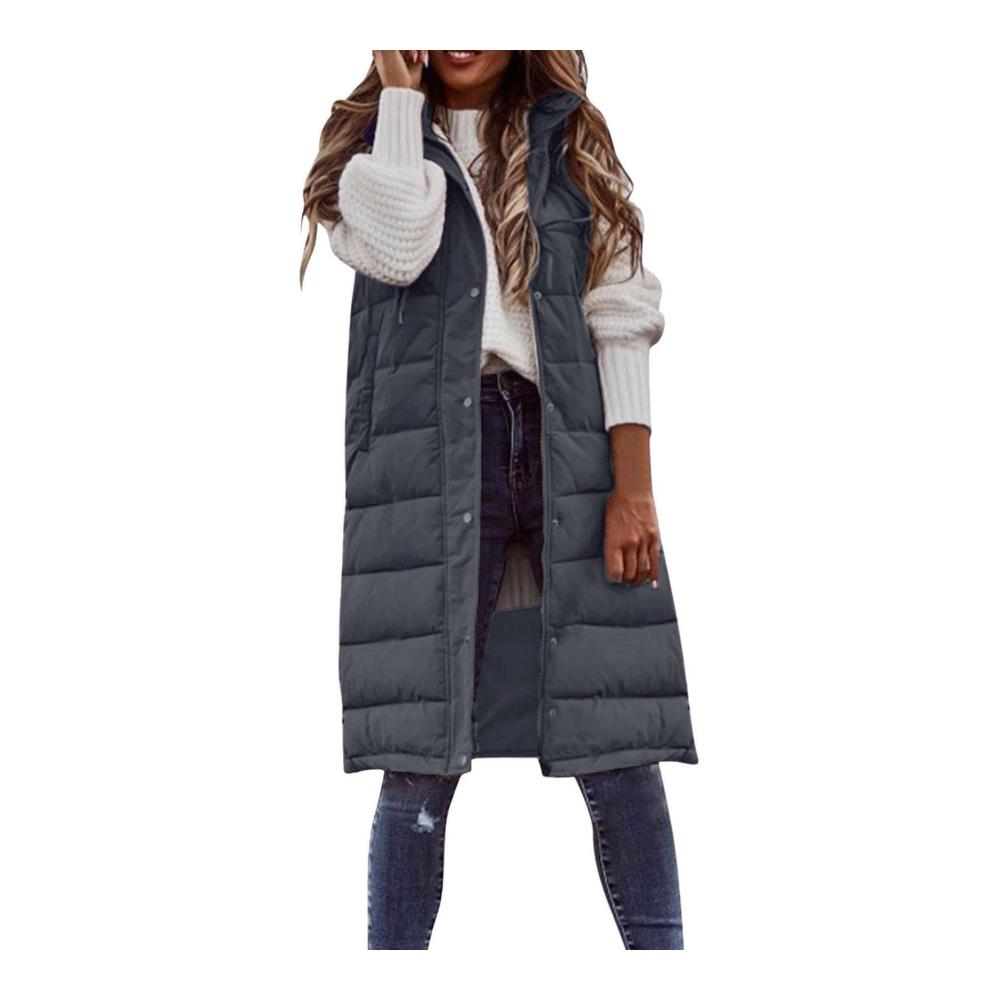 Damen Daunenweste mit Kapuze - Leichte Steppjacke für Herbst und Winter