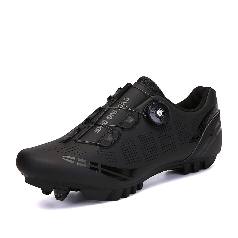 Radsportschuhe für Männer und Frauen | SPD-Fahrradschuhe mit drehbarer Schnalle | Atmungsaktive Schuhplatte | Kompatibel mit SPD-Indoor-Fahrradschuhen
