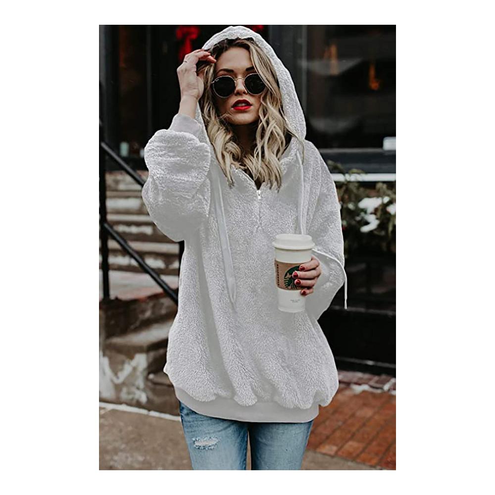 Damen Langarm Pullover mit Cutout-Details und geripptem Mock-Neck-Kragen - Strickoberteil für Herbst und Winter (B6 White