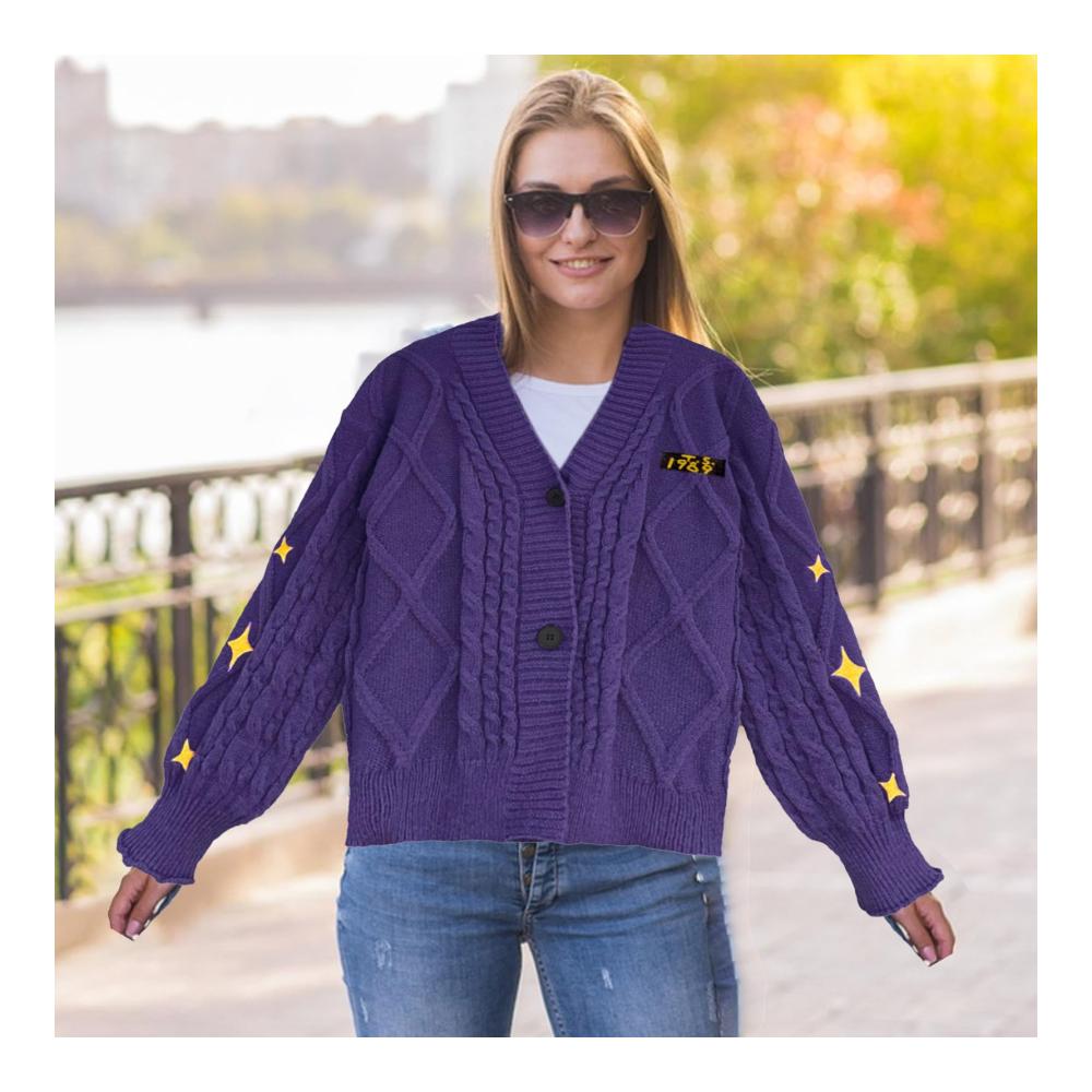 Lockere Strickjacke mit Knopfleiste Atmungsaktiver Zopfmusterpullover für Damen – Vielseitige strapazierfähige Oberbekleidung