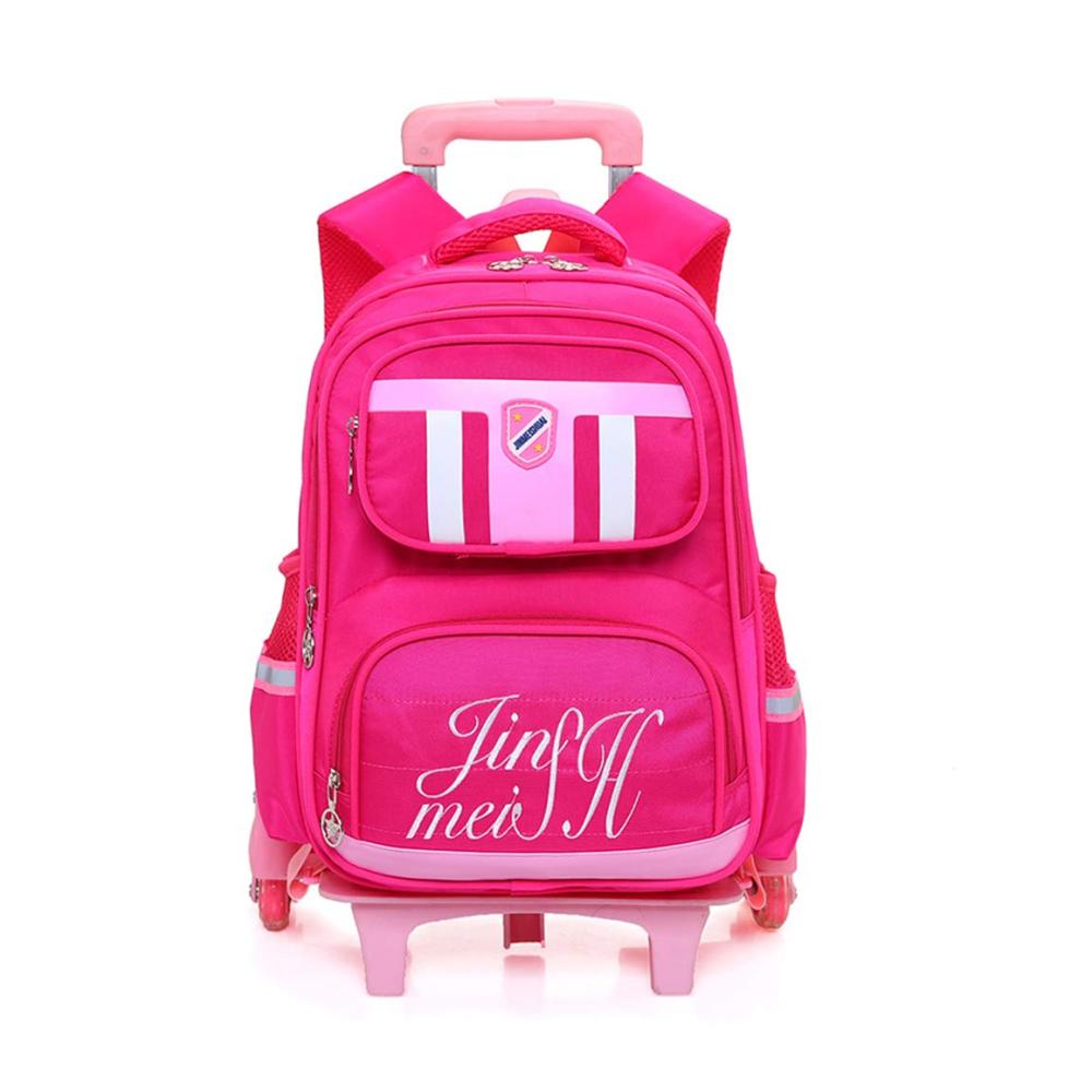Kindergepäck mit reflektierendem Streifen und Rollen – Ideal für Mädchen und Jungen – Sicherer Schulrucksack mit 2-Rad-Design