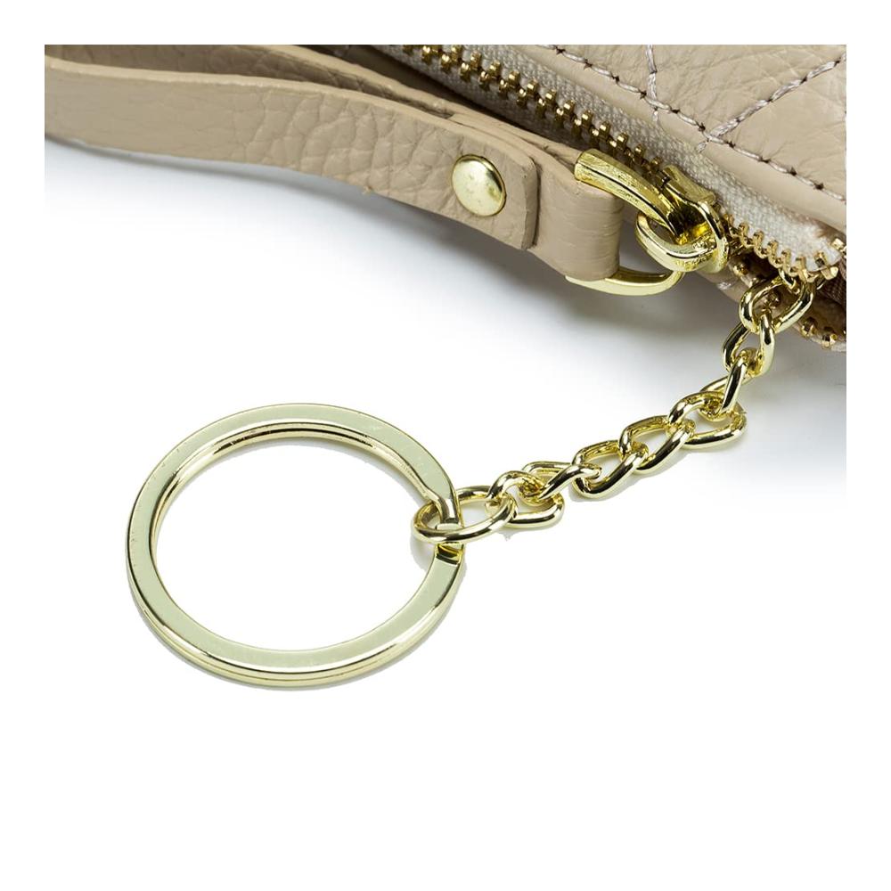 Damen Geldbörse aus weichem Echtleder mit Reißverschluss - Multifunktionale Clutch in Pink für Karten Münzen und Schlüssel