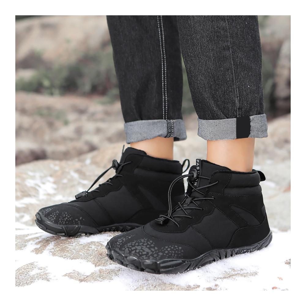 Winterfeste Barfußschuhe Wasserdichte Trekking- & Wanderschuhe für Damen und Herren – Schnell Trocknende Traillaufschuhe mit Zehenschutz Hohe Wärme und Rutschfeste Sohle