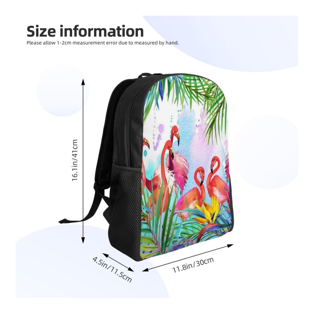 Schulranzen Rucksack Flamingo-Motiv 15 Zoll Laptop-Rucksack für Männer und Frauen – Stilvolle langlebige Schultasche für Jungen und Mädchen