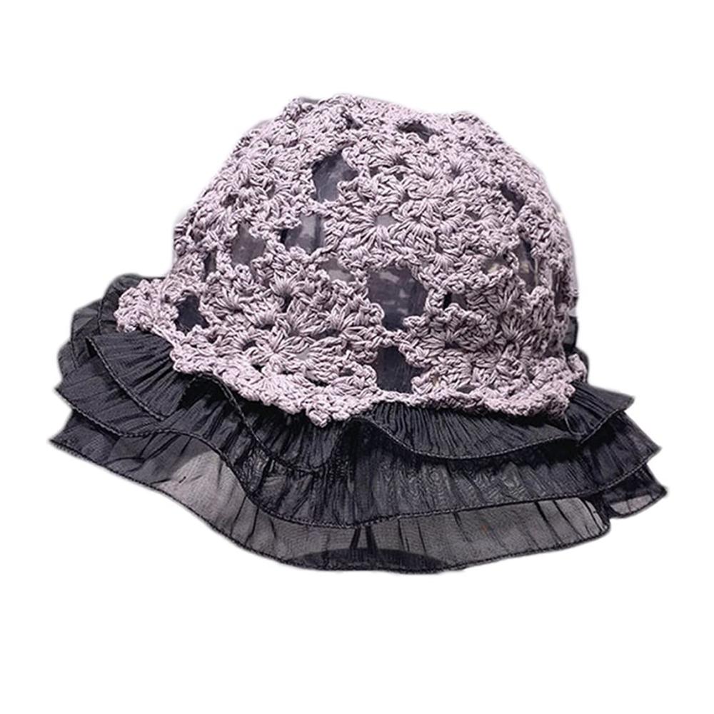 Handgewebte Blumen Sonnenhut für Frauen - Atmungsaktive Spitzenkappe für Frühling und Sommer ideal für Outdoor-Aktivitäten
