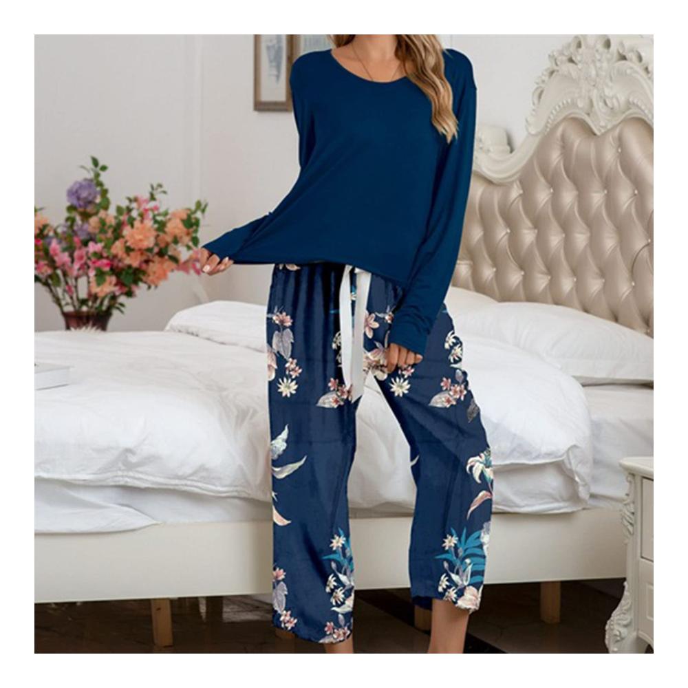 Damen Schlafanzug Set - Bequemer Zweiteiler mit Langarmshirt und Hose für erholsame Nächte