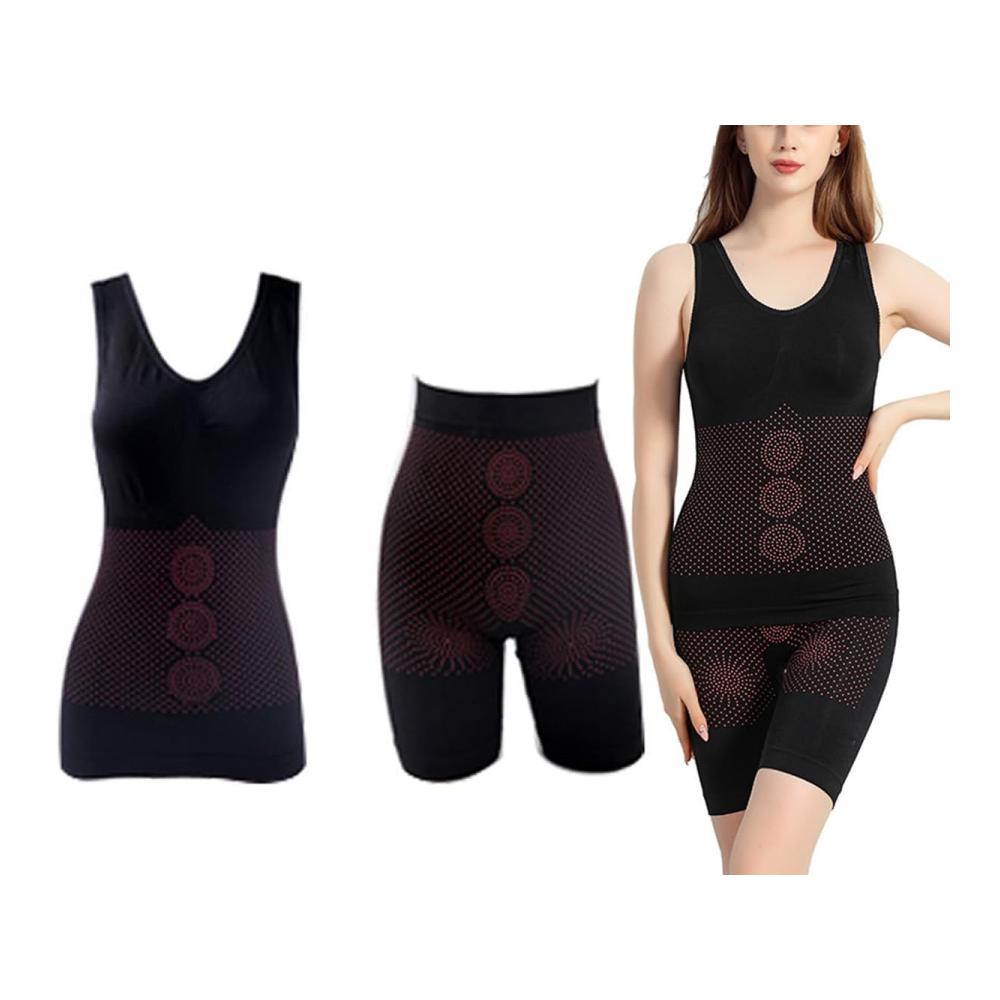 Formendes Bodys Zweiteiliges Set mit Ferninfrarot-Spender und Tourmalin-Technologie - IONsWear Shapewear für effektive Körperformung