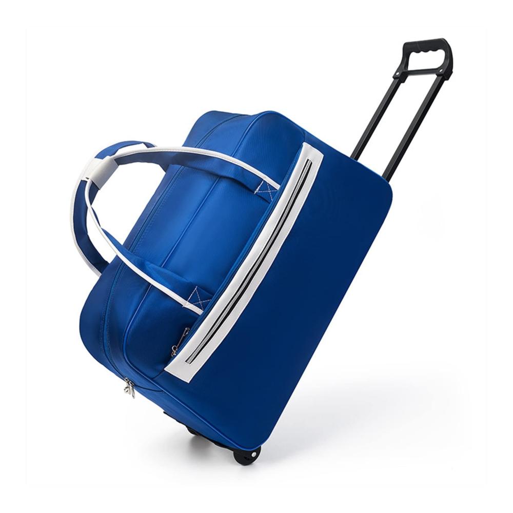 Reisetasche mit Streifenmuster Wasserdicht Faltbarer Kabinenkoffer für Männer – Nylon Trolly Handgepäck mit Rollen Blau Einheitsgröße (XA225C