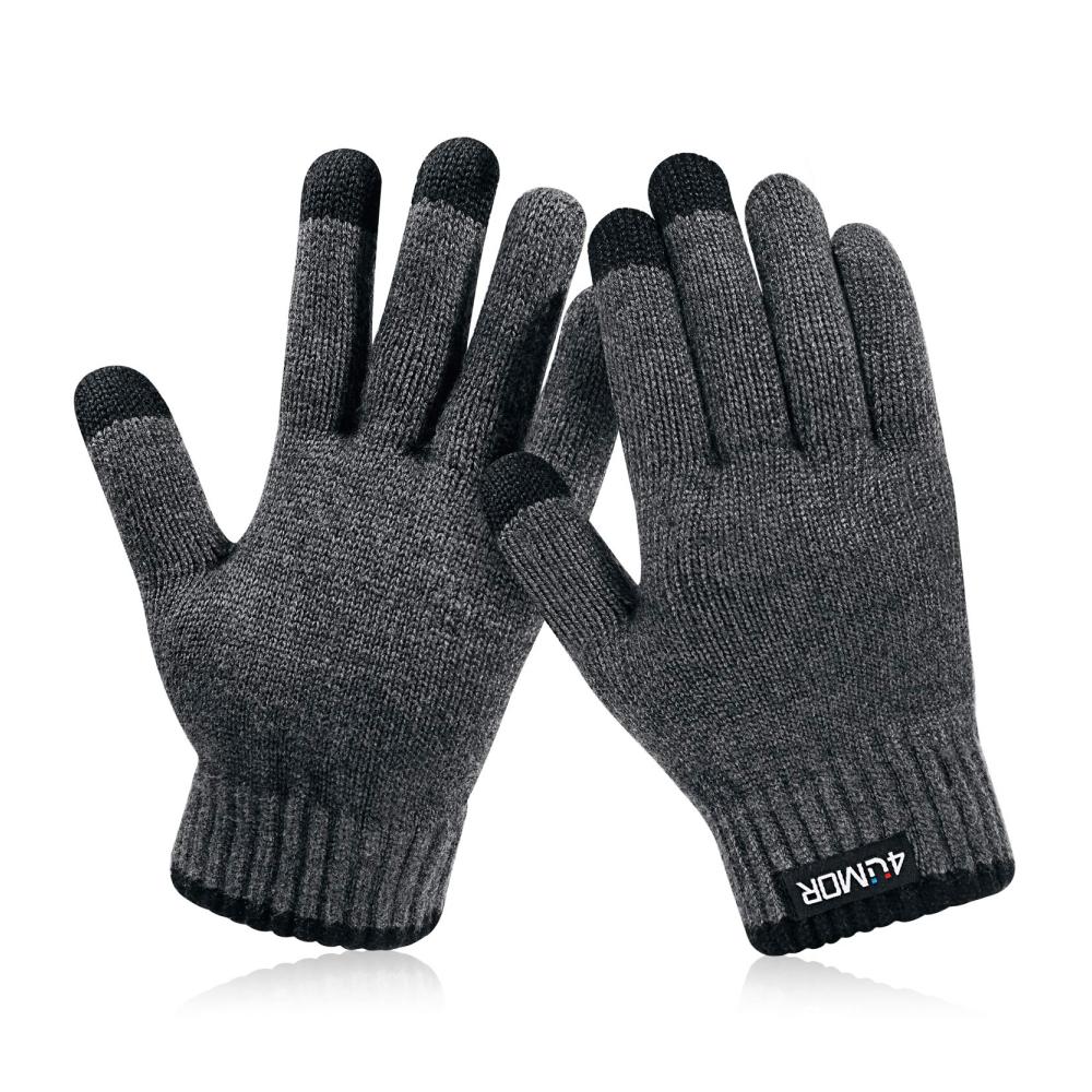 Winterhandschuhe 4UMOR - Touchscreen Sport Warm & Winddicht - Damen/Herren Skihandschuhe für Radfahren aus 15% Wolle 85% Acryl