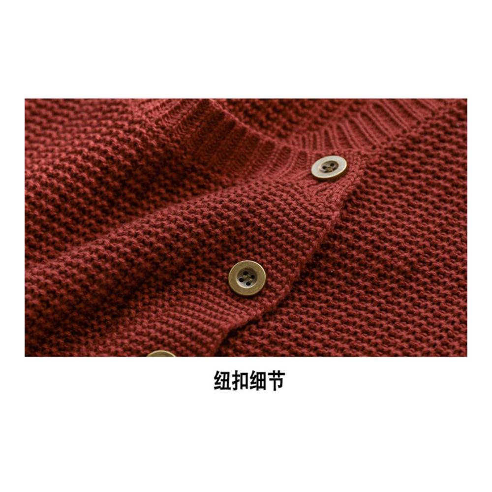 Ärmellose Strickweste für Frauen - Rundhals Pullover mit Einreiher und Taschen Casual Loose Fit