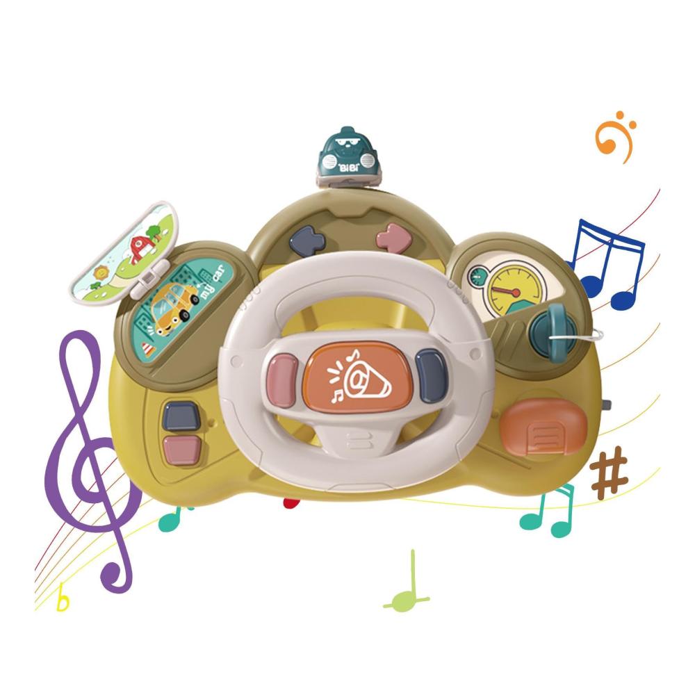 Multifunktionales Kinderlenkrad für Autorücksitz - Interaktives Spielzeug mit realistischem Ton und Licht - Autospielzeug für Kleinkinder ab 1 Jahr Jungen und Mädchen - Kindergepäck Lenkrad für unterwegs