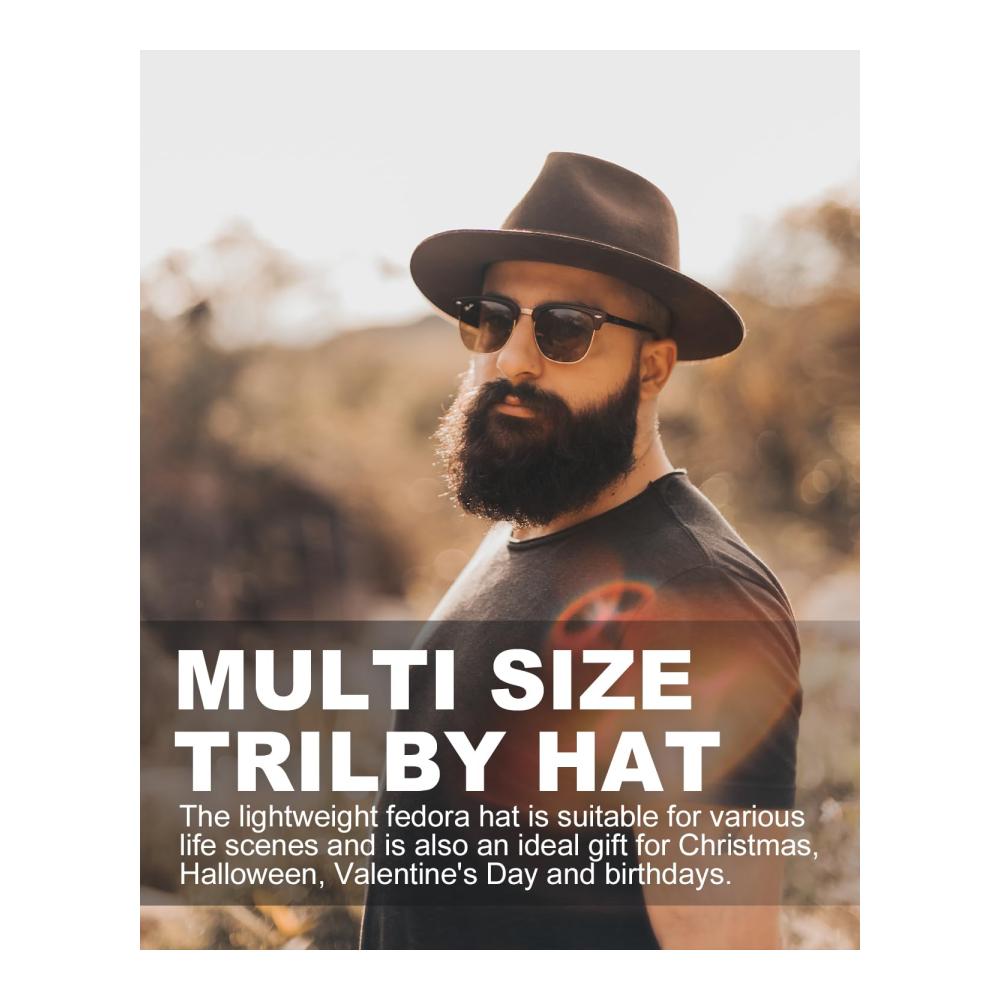 Fedora & Trilby Zylioo XS-XXL Hochwertiger Filzhut für Herren und Damen mit Breiter Krempe Gürtelschnalle Ideal für den Winter