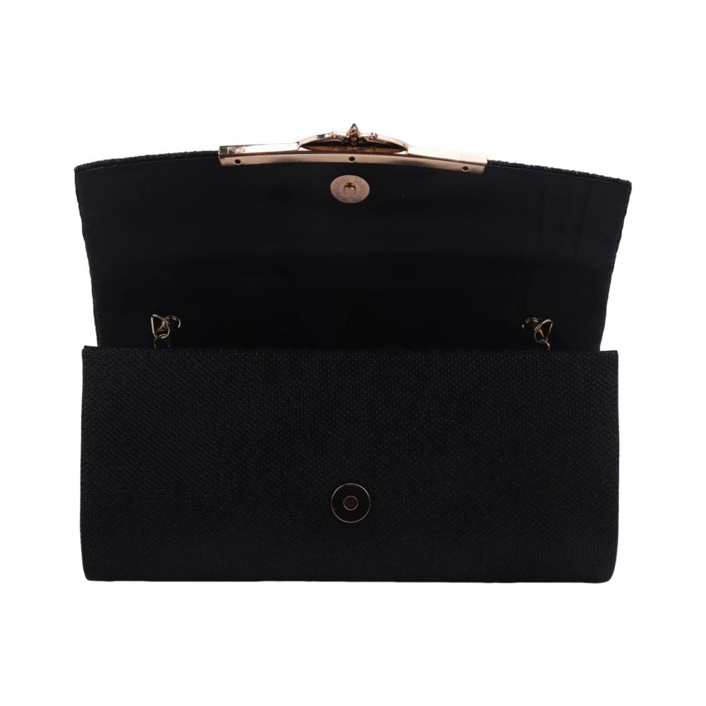 Damen Clutch Handtasche in Schwarz für Partys Hochzeiten und besondere Anlässe