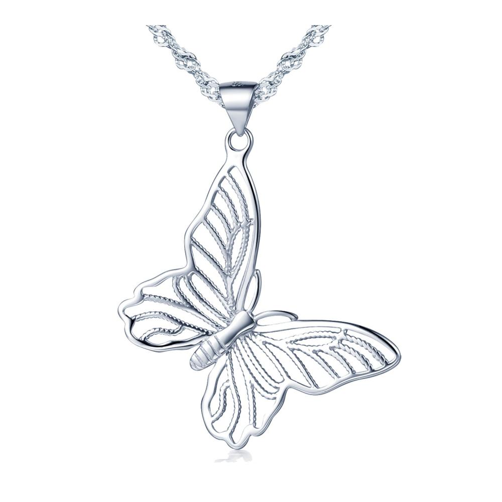 Damen Halskette mit Schmetterling-Anhänger – Kinderkette aus 925 Sterling Silber ideales Geschenk für Damen Mädchen zu Weihnachten