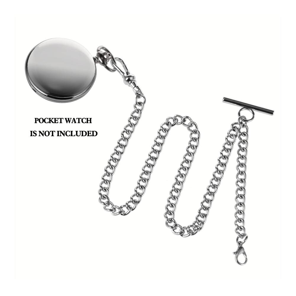 Herren Taschenuhr mit Albert Kette Vier-Blattgras Schlüssel Design FOB Charme