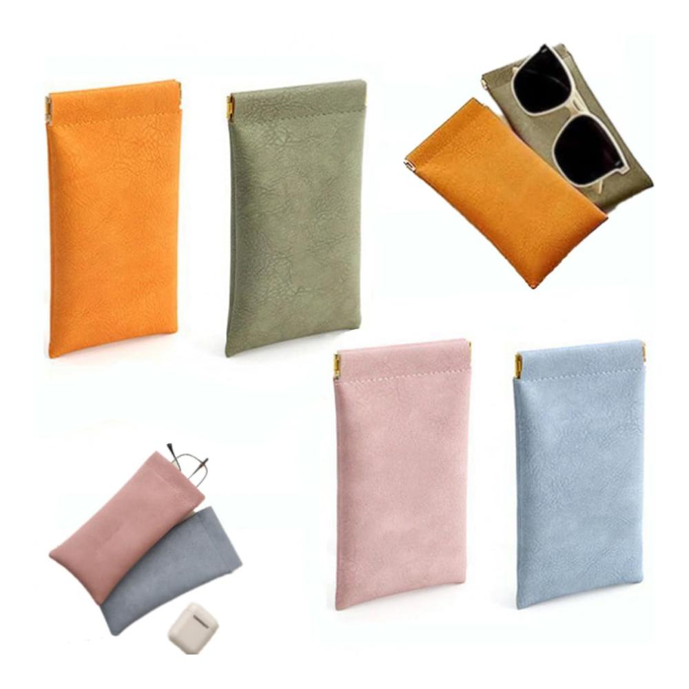 Personalisierter Leder-Organizer Pouchic - Kompakter Taschenorganizer mit Schnappverschluss für Reisen tragbare Kosmetiktasche wasserabweisendes Selbstschließendes Design perfekt für Make-up (D