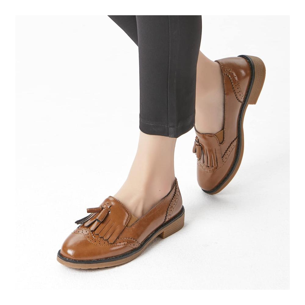 Damen Leder Slipper – Elegante Business Loafer mit Quaste | TRULAND Bequeme Mokassins für Damen
