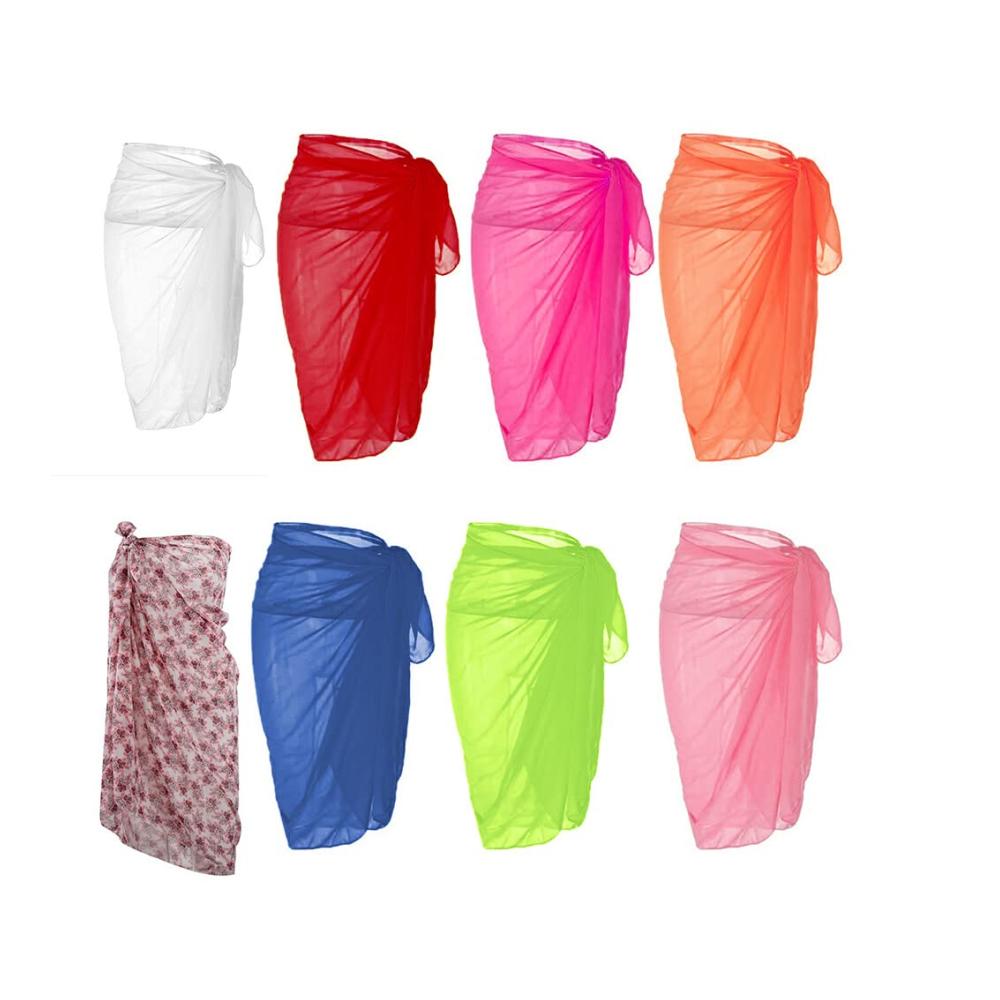 Pareos Damen Rosa Strandkleider Badeanzug Wrap & Rock - Schnell trocknende Chiffon Strand Accessoires für Damen Badebekleidung