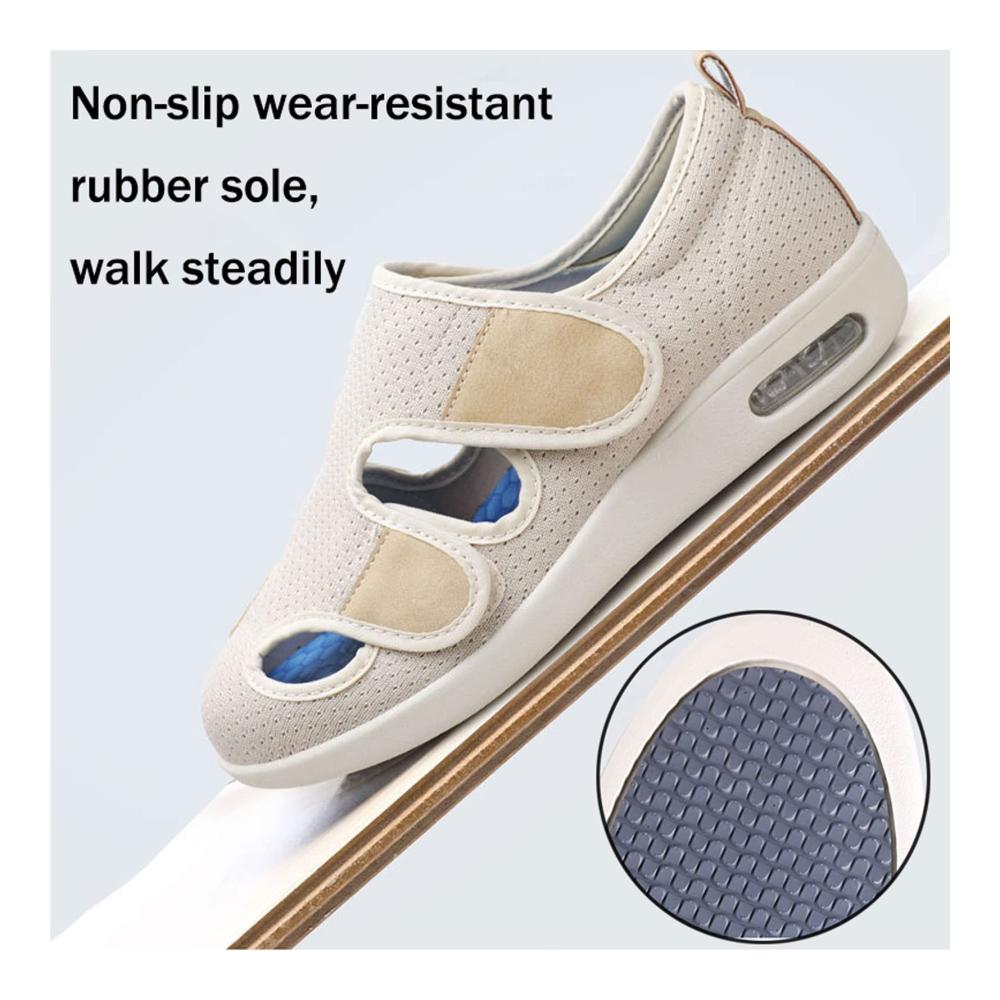 Wanderödem-Diabetikerschuhe - Leichte atmungsaktive Walkingschuhe mit extra breiter Passform verstellbaren Verschlüssen und orthopädischem Komfort für geschwollene Füße Arthritis - Indoor-Outdoor-Freizeit-Sneaker (39 EU Lightgrey