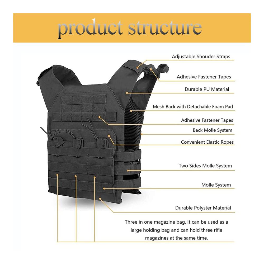 Taktische Molle Weste für Herren – Outdoor CS Feldweste für Airsoft Paintball und Wargame in Braun